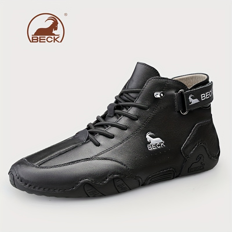 Men Comfortable Working Shoes Mens Shoes High Top Lace Up Hook