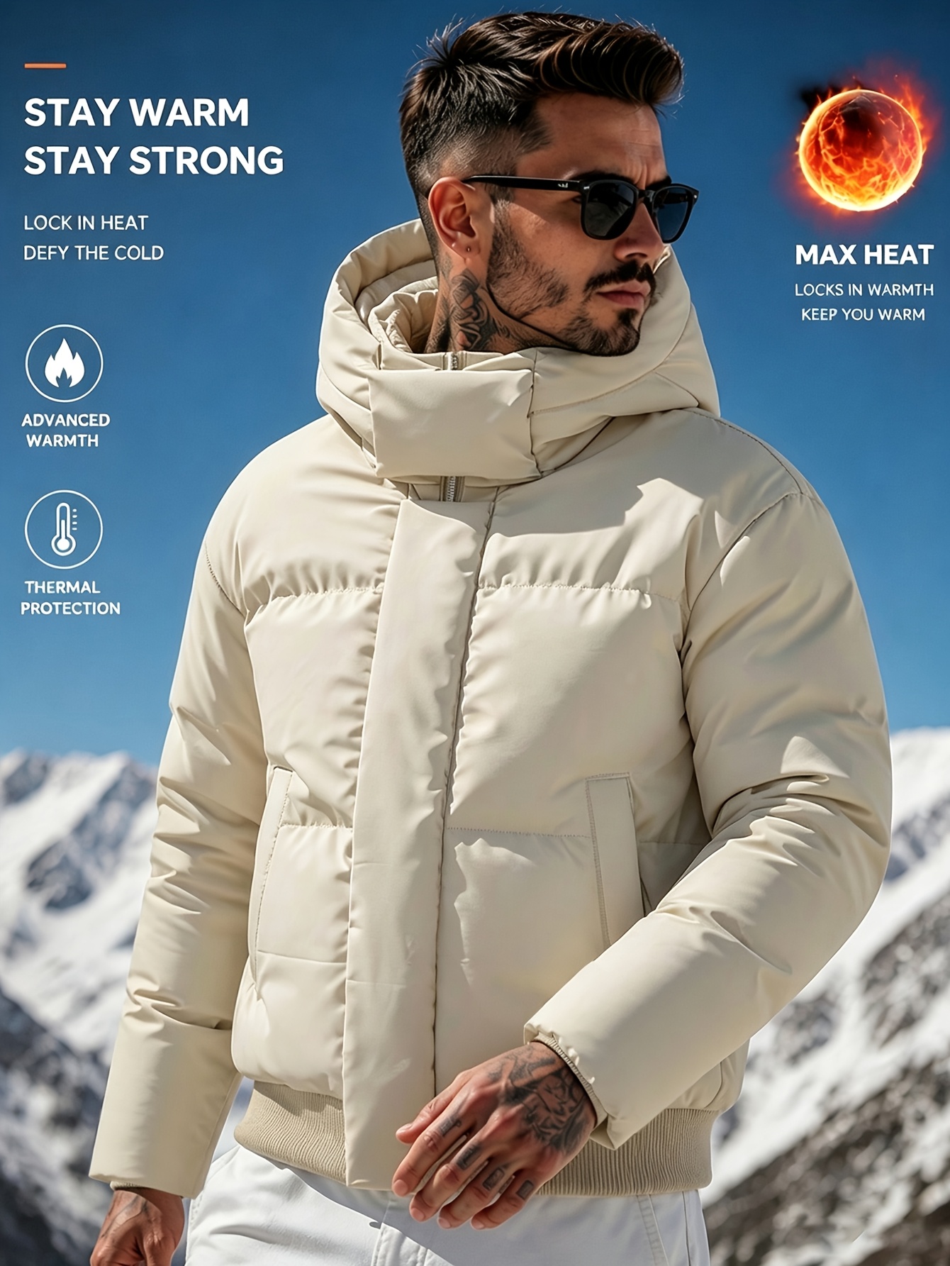 Men's Hooded Short Jacket for Autumn/Winter