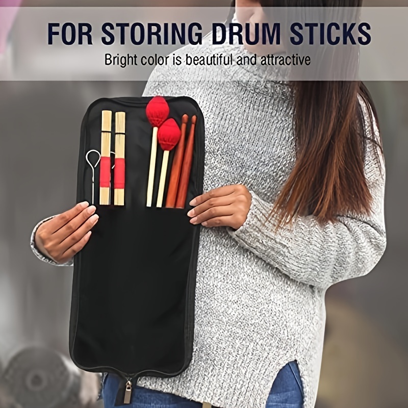 

1pc Drum Drum Stick Bag, Thickened Waterproof Portable 4 Pairs Drum Stick Bag, Portable Can Be Used To Carry Drum Stick Bag