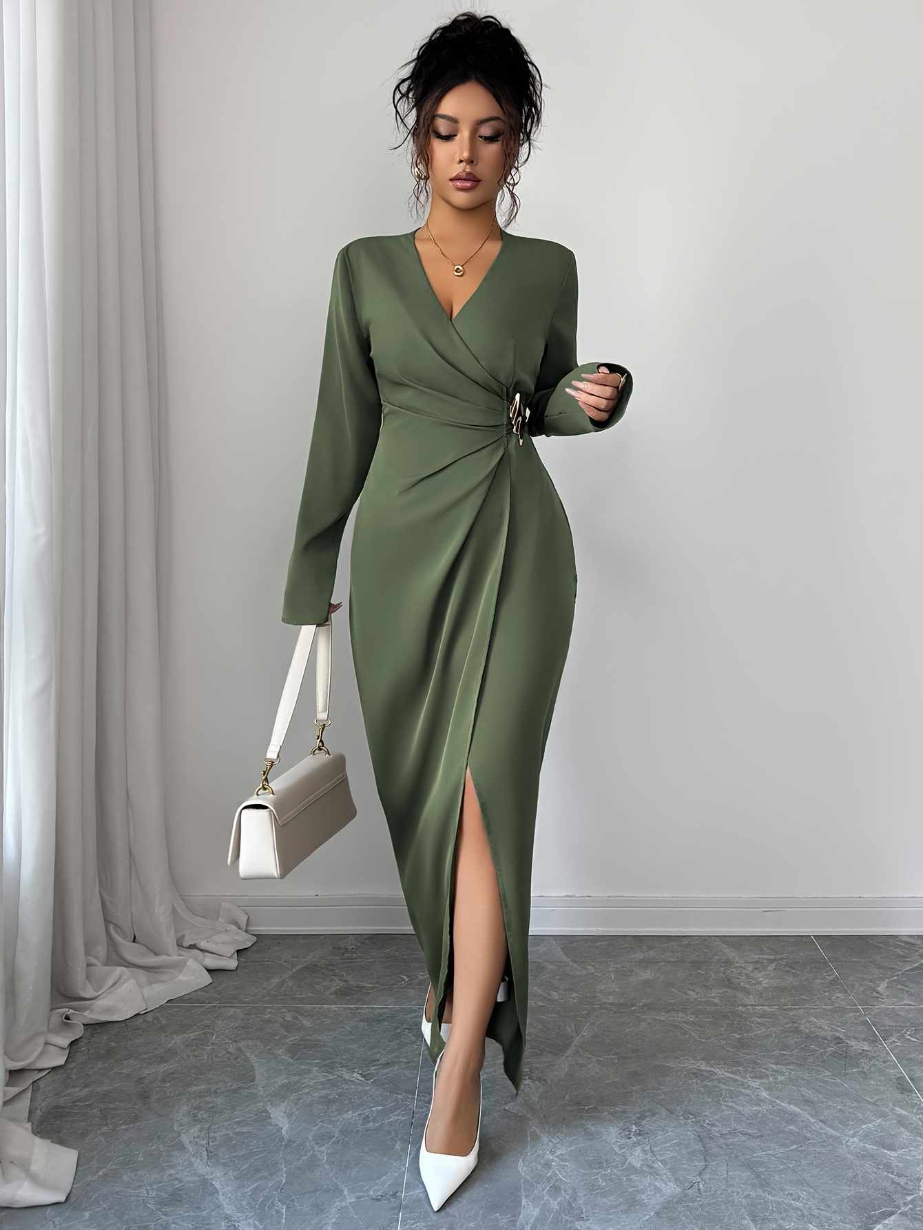 aurora misty green twilight blossom embellished midi dress Endlessly Lovely Babydoll Dress In Army Green Curves – Impressions Online  Boutique main image 1