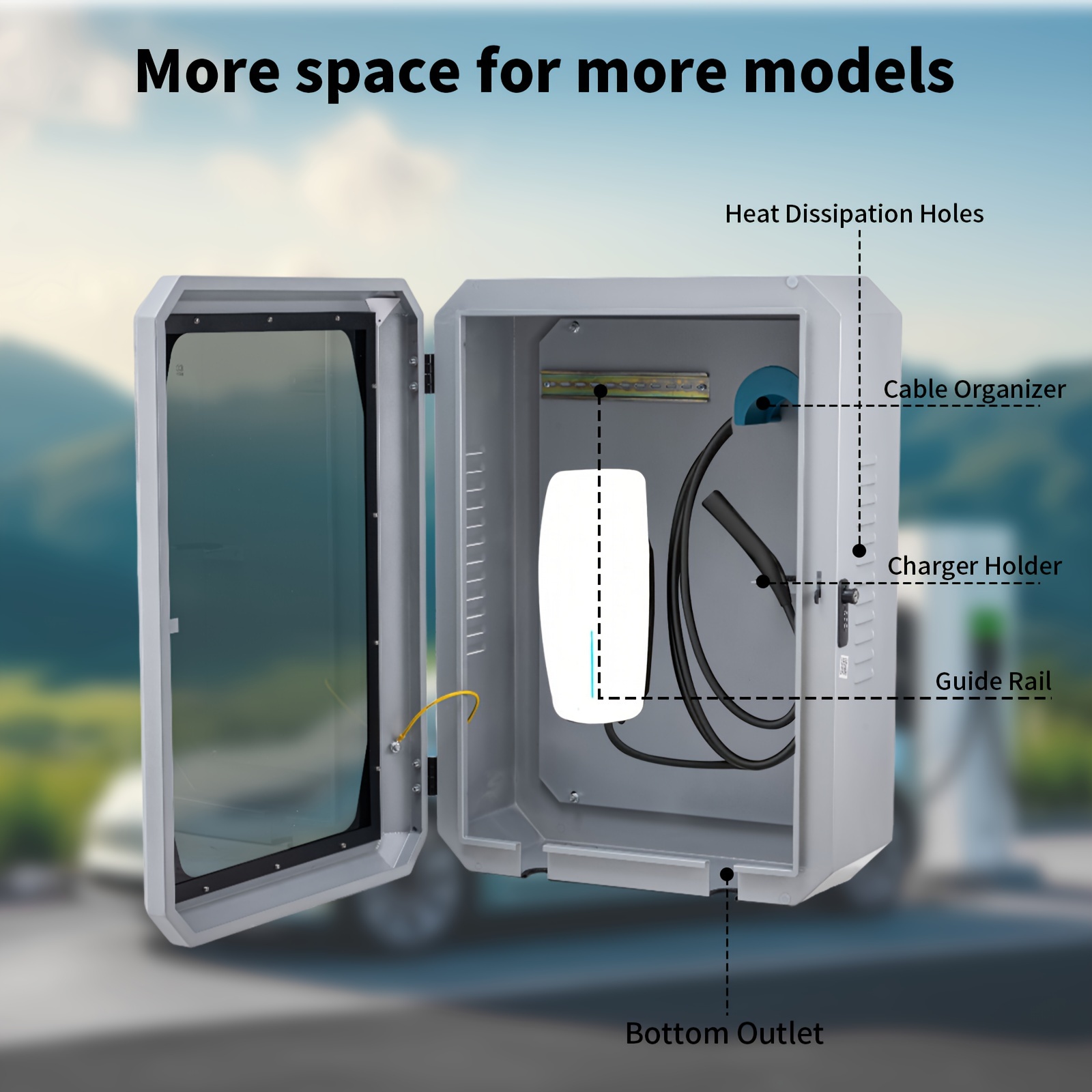 Chargepoint Home Flex UFIXED Tesla Charger Lock Box, Charger Station Box For Tesla Gen 3 Electric Car Charger
