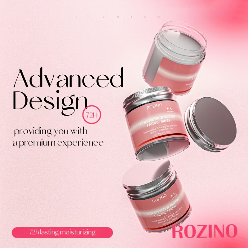 Image of 2 Packs Of Collagen Biotin Day And Night Facial Mask, Which Contains Rich Collagen , Can Water, Moisturize, And Source Moisture Vitality And Radiance Skin