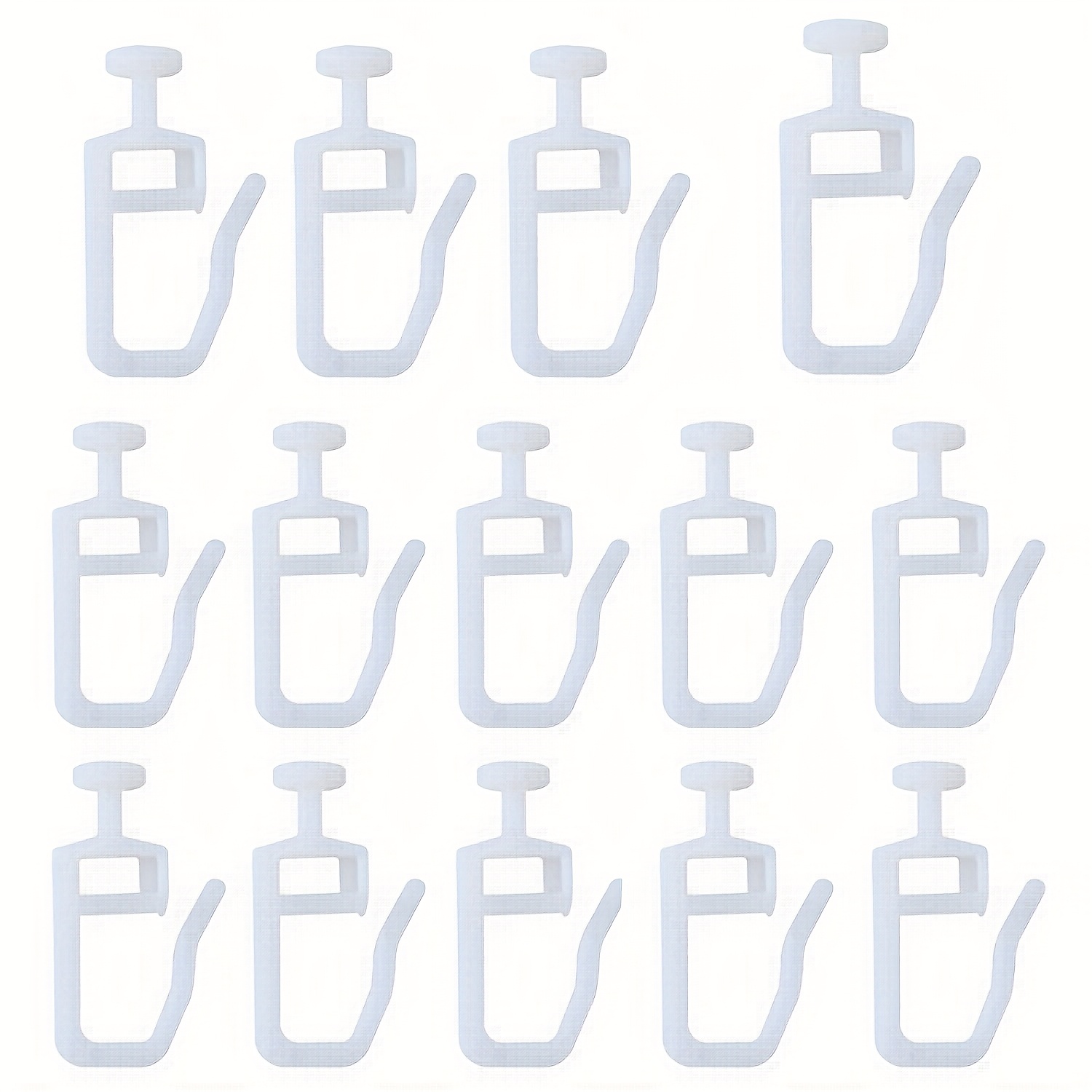 Image of Curtain Track Glider Roller Hook 50pcs Curtain Gliders Head Folding Glider Curtain Rail Track Glider Hooks For Room Divider Ceiling Track