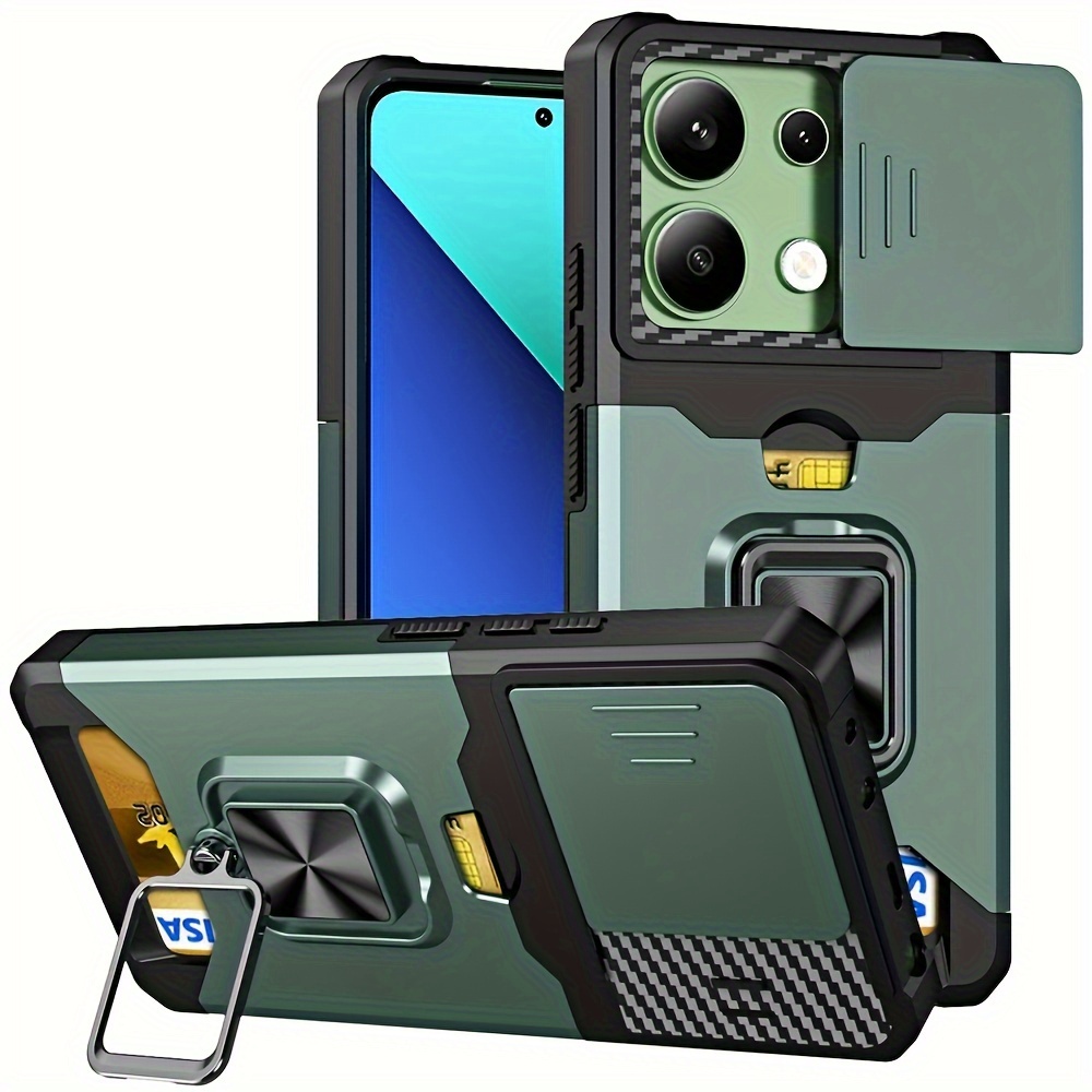 

Shockproof Heavy Duty Hard Phone Case With Metal Bracket And Card Slot For Pro+ Note 12 Pro Note 11 Pro