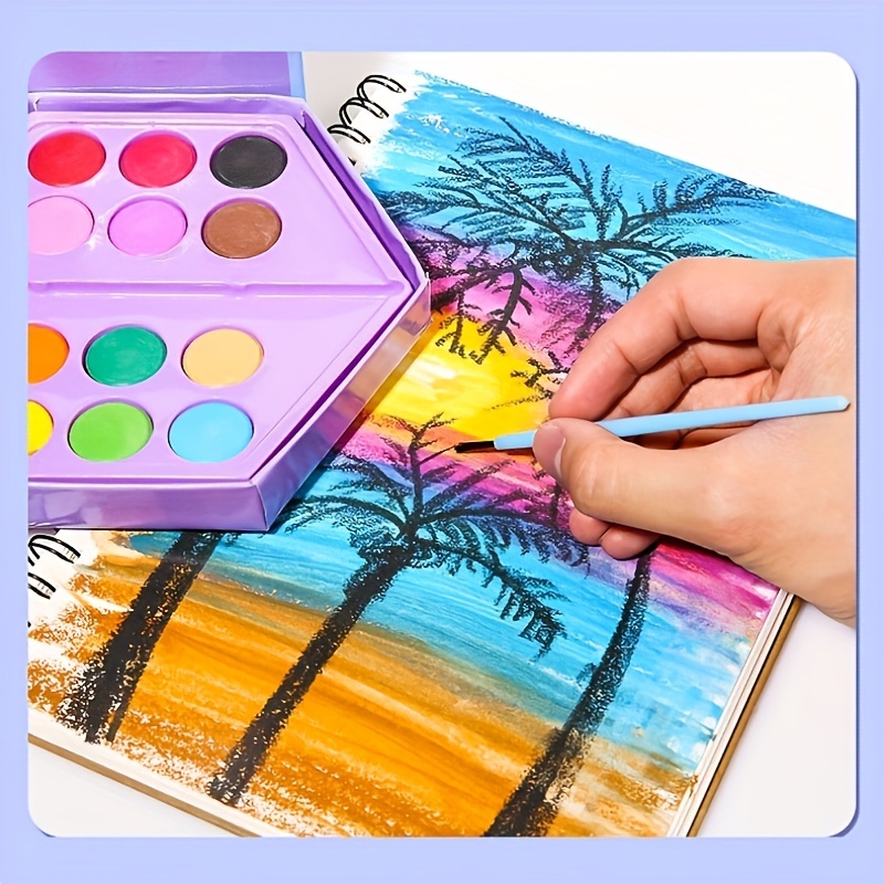  1pcs 46pcs cute cartoon painting set multi functional watercolor pen crayon gouache gift box christmas thanksgiving birthday gift details 4