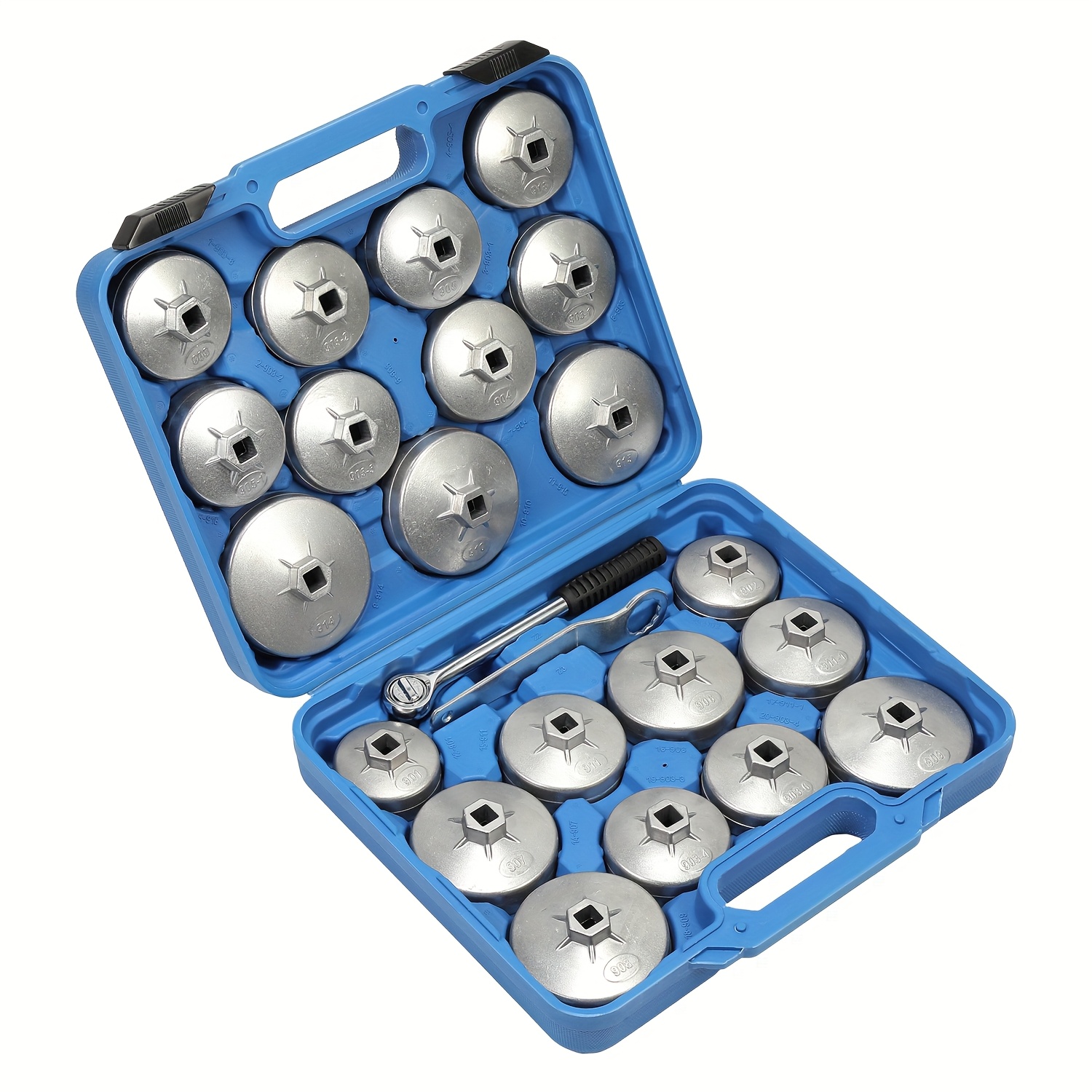 E-shop 23-teiliges Ölfilter-Schlüssel-Set im Kap-Schlüssel-Design für die Entfernung von Auto-Ölfiltern, inklusive Steckschlüssel-Werkzeugset und