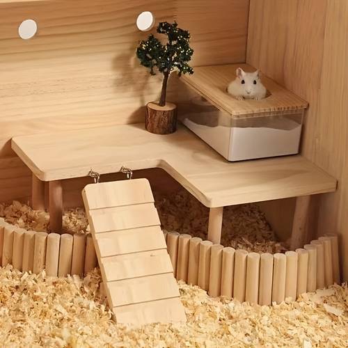 hamster platform hamster climbing toys golden hamster two tier scenery table with stairs and hiding platform