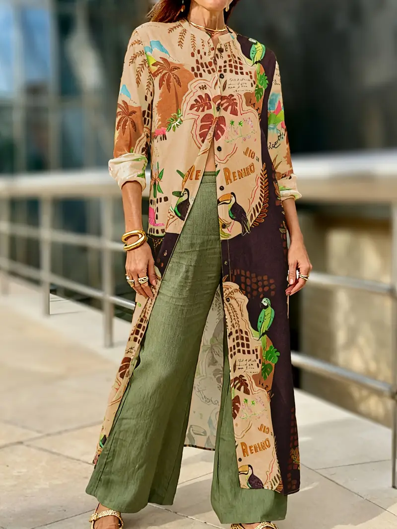 long sleeve bohemian maxi dress button up R.Vivimos Boho Maxi Dresses for Women 2026 Floral Print Long Sleeve Casual Button Up Loose Flowy Beach Long Dresses, Small, Apricot at Amazon Women's Clothing store