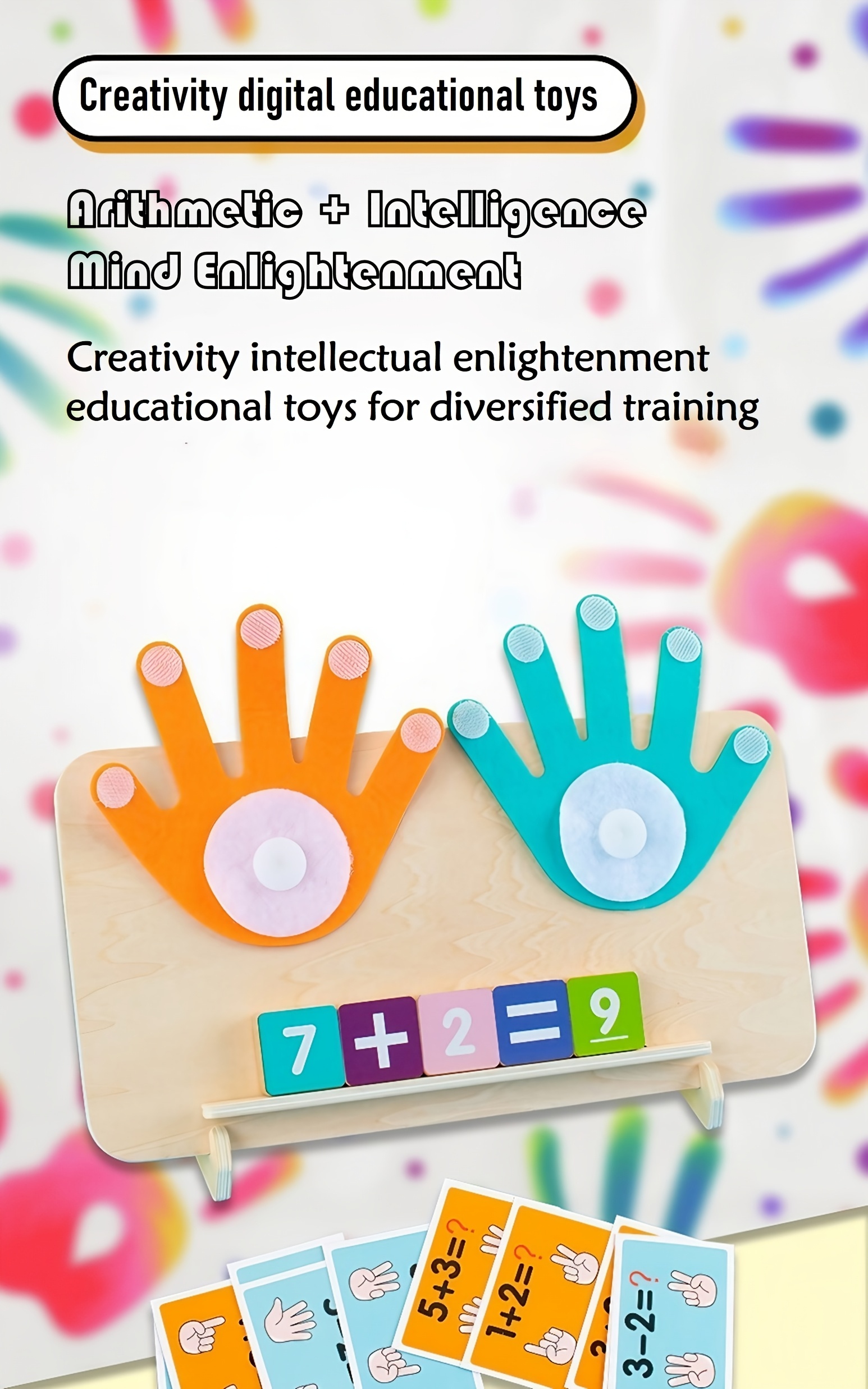 childrens wooden finger   teaching aids enlightenment education toys kindergarten learning mathematical   addition and subtraction   board details 0