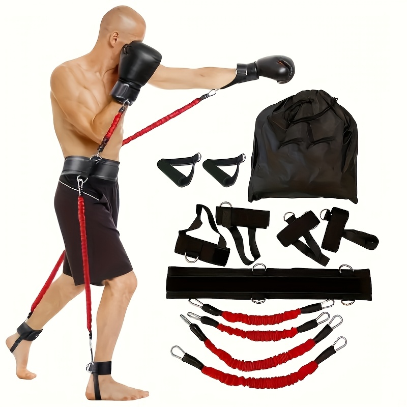 TEMU 12pcs Resistance Boxing Training Set. Mma Boxing Resistance Training Strap Heavy Duty Boxing Resistance Strap Set, Suitable For Home