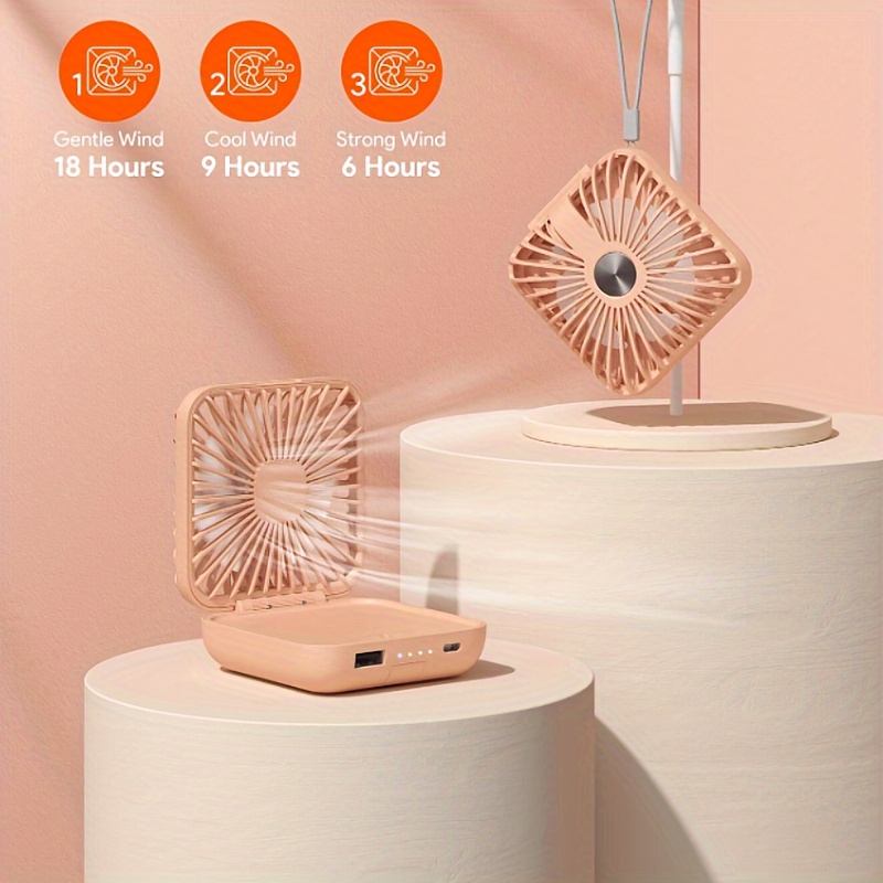 compact 5000mah usb fan with   adjustment portable wearable design   light kit ideal for indoor outdoor use rechargeable lithium battery details 3