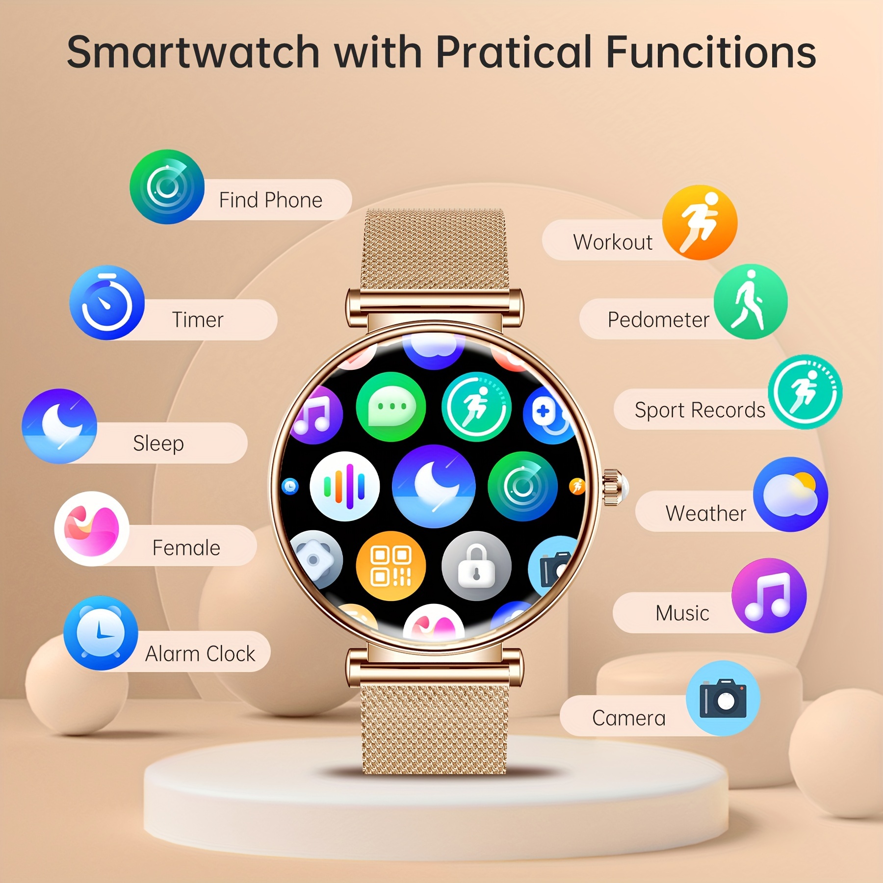 Reloj inteligente (*/hacer *) para mujeres y hombres, múltiples  deportivos, rastreador de actividad física, visualizaci