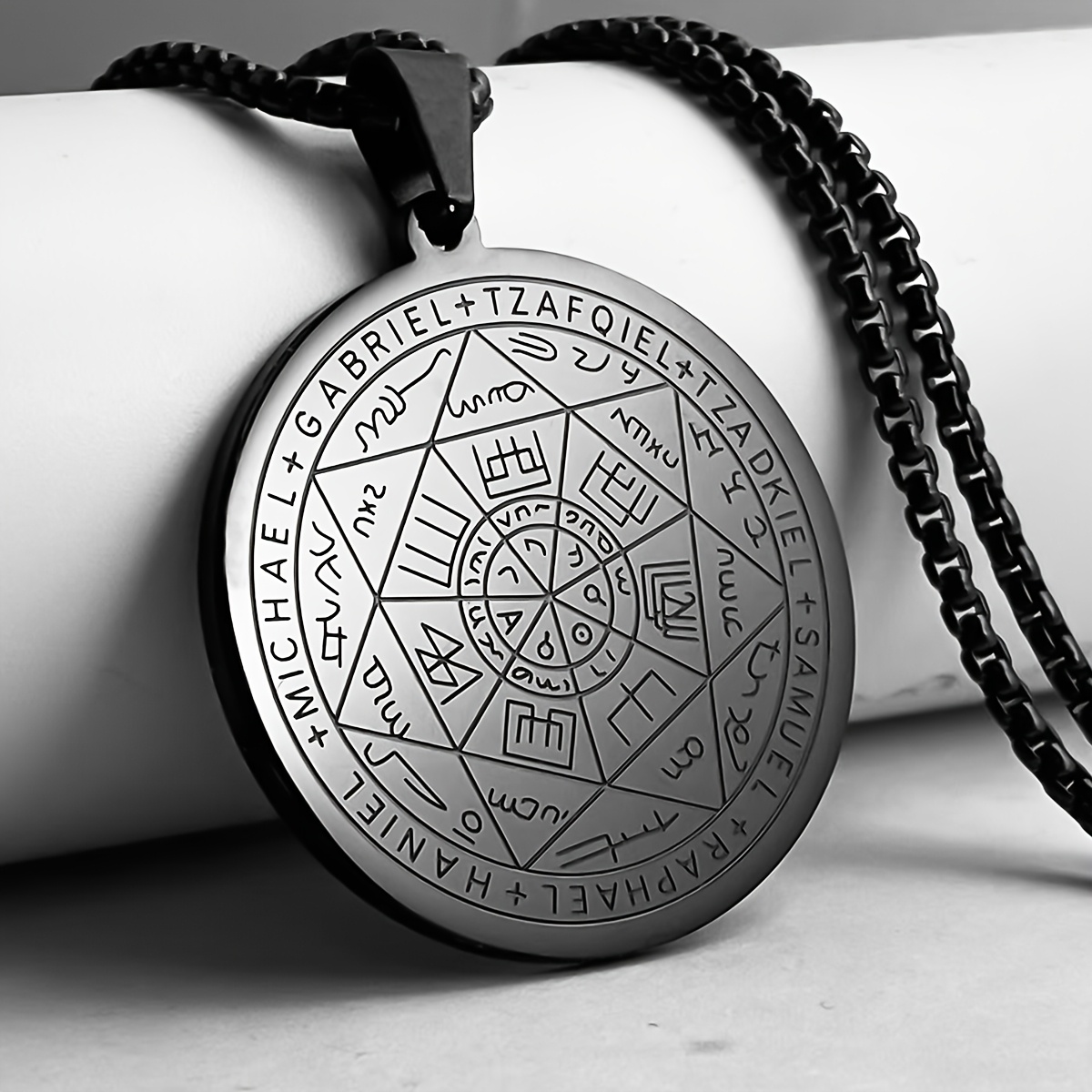 Men's Seven Archangels Amulet Necklace — Stainless Steel Protection