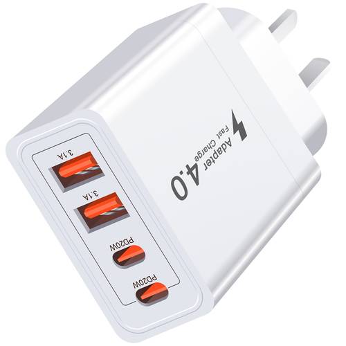 1 usb c plug 40w 4 port multi usb charger plug dual port pd power adapter qc wall plug multi port charger is suitable for for iphone 16 15 14 13 12 11 xsxr8 samsung and for ipad