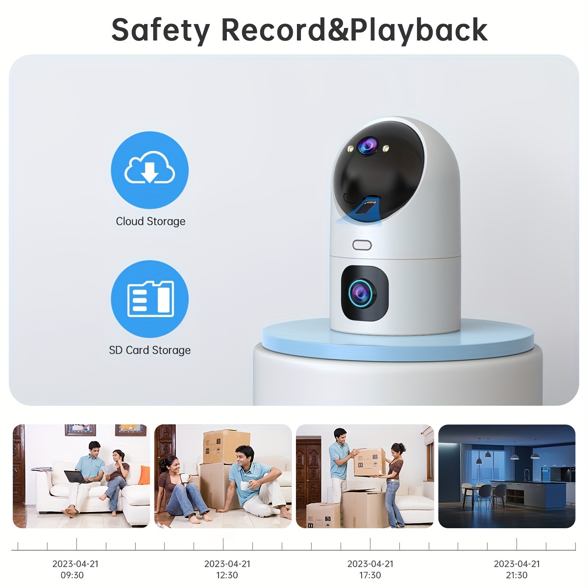 JOOAN 2K HD Dual-Screen WiFi Security Camera - Wireless, High-Definition with One-Click Phone Call, Audio, Alarm Push & Full-Color Night Vision details 3