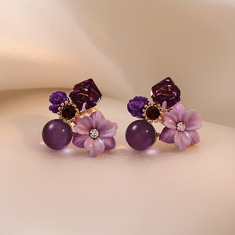 1 Pair Of Elegant And Square Stud Earrings, Suitable For Women's Banquets, Gatherings, And Parties
