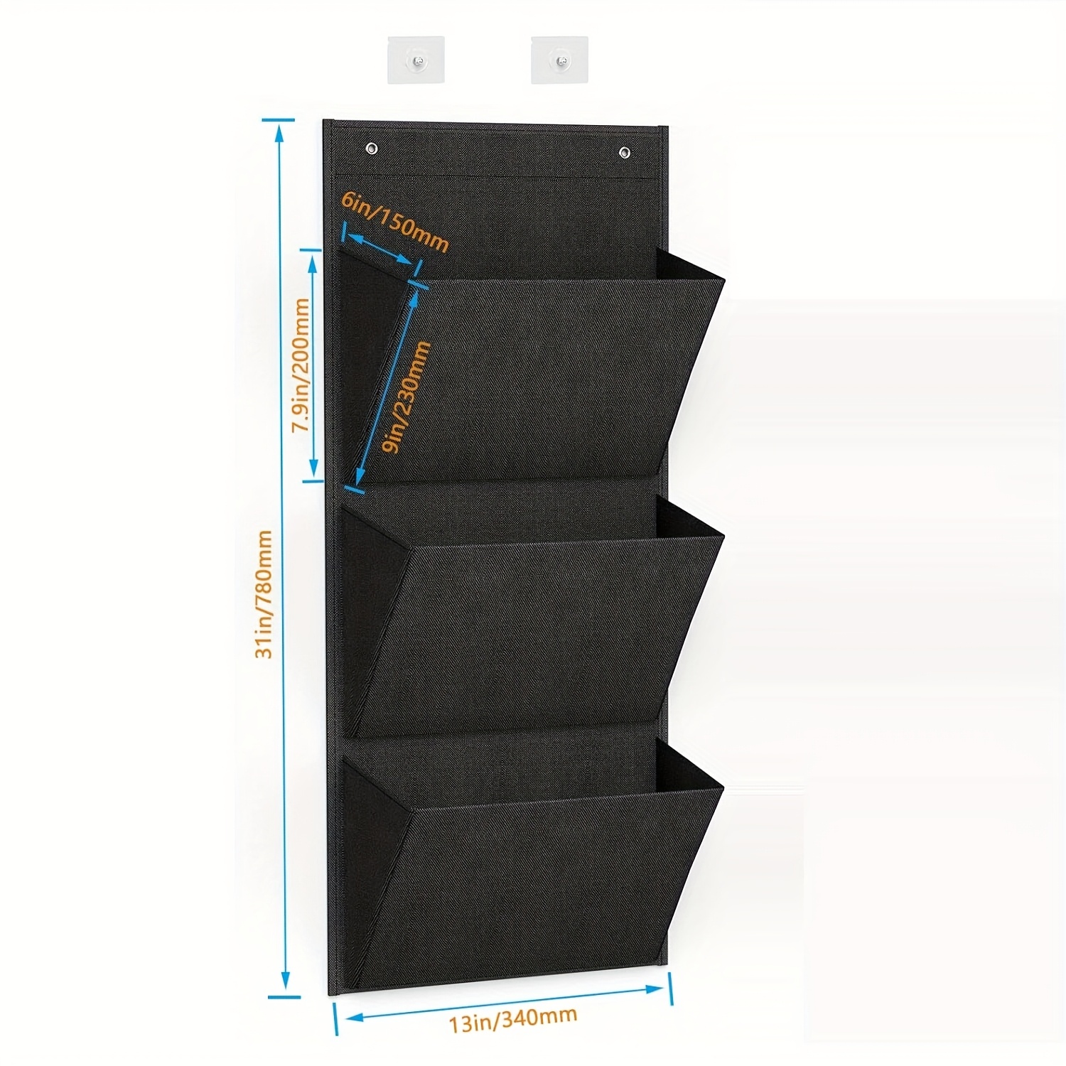 3-tier Fabric Storage Shoe Rack, Over-the-door Hanging Organizer, Miscellaneous Storage Bag