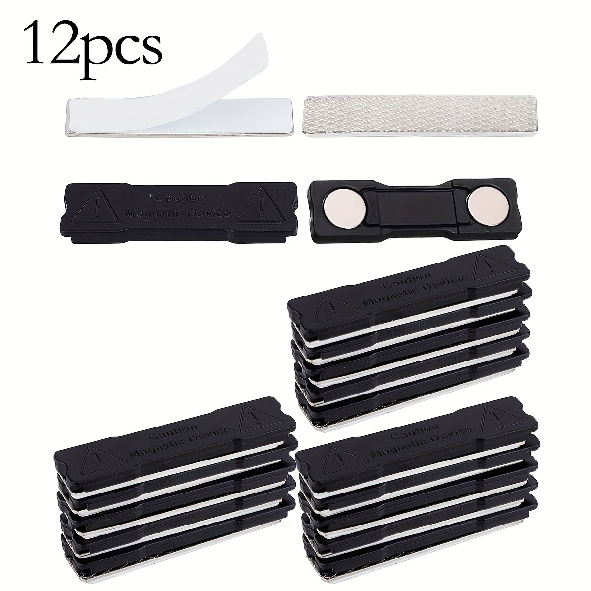 Image of Magnetic Clips With Self-adhesive Backing - Hold Curtains, Labels, Name Tags, , Office Documents, Whiteboards, And For Organizing Storage, In Packs Of 3, 6, Or 12