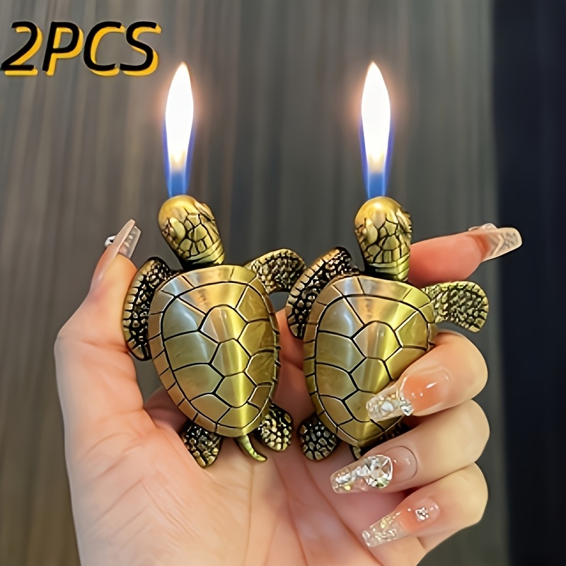 TEMU 2pcs - Butane - Refillable, Adjustable Soft Flame, Portable Novelty Lighter - Unique Gift For Men, Holidays, Birthdays (butane Not Included)