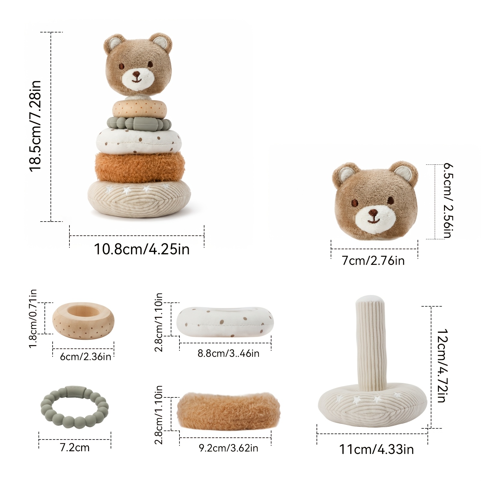 Adorable Bear Building Block Stacking Toy
