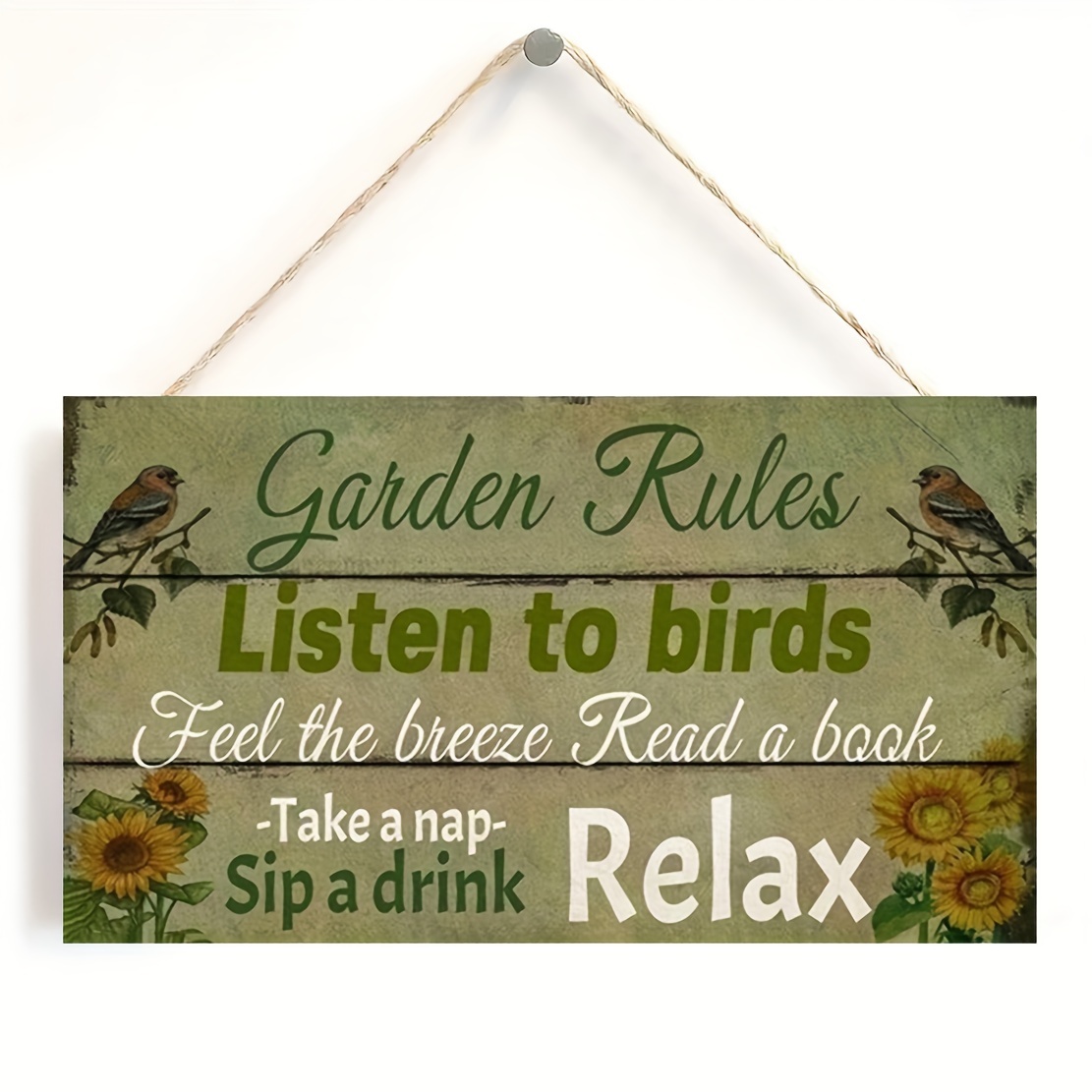 

Rules Wooden Sign - Rustic Home & Yard Decor, Porch, Patio, And Outdoor