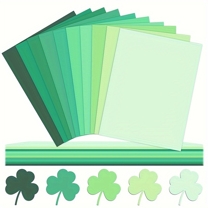 

35 Sheets 8.3 X 11.7 Inch Assorted Green Colored 230gsm 7 Colors St. Patrick's Day Crafts Scrapbook Papers For Print Diy Arts Crafts Making School Office Home Supplies