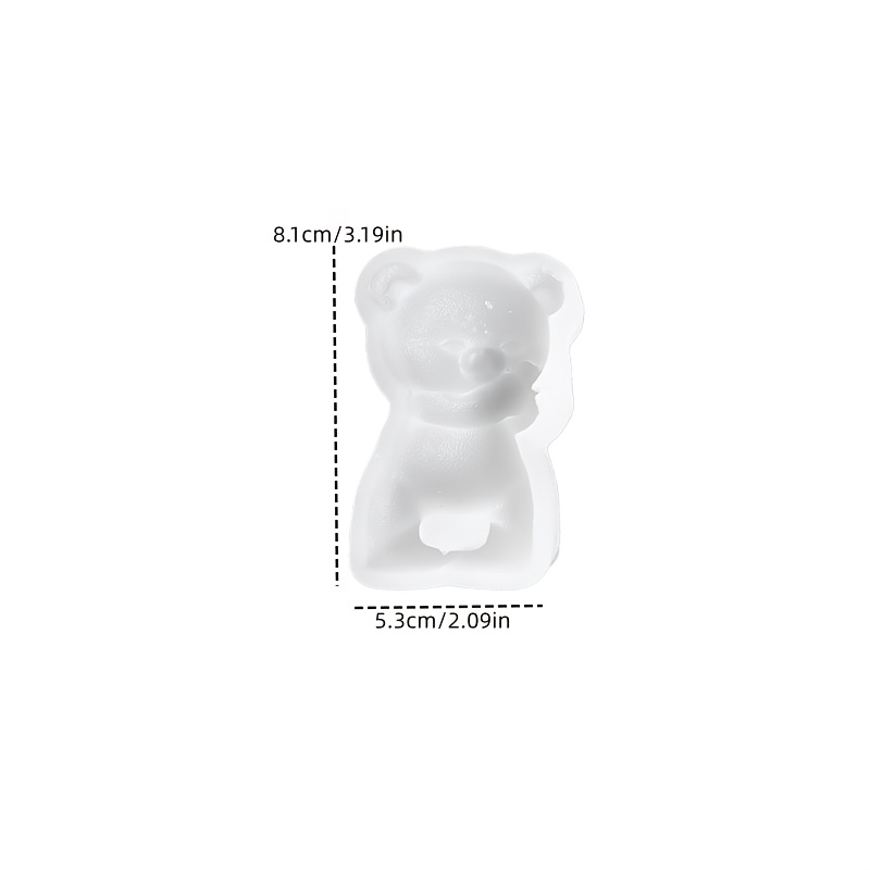Image of Resin Silicone Mold Plaster Silicone Mold For A Half-relief Bear Shape, Clay Mold For A Bear Candle, Handmade Plaster Craft Ornament Mold, Valentine's Day Gift, Home Decoration Making Tool