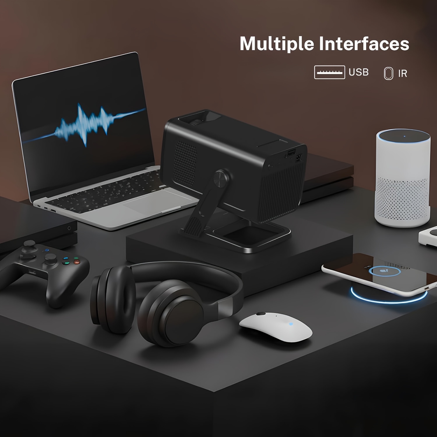 4K Support Projector with Wifi 6 and BT 5.2