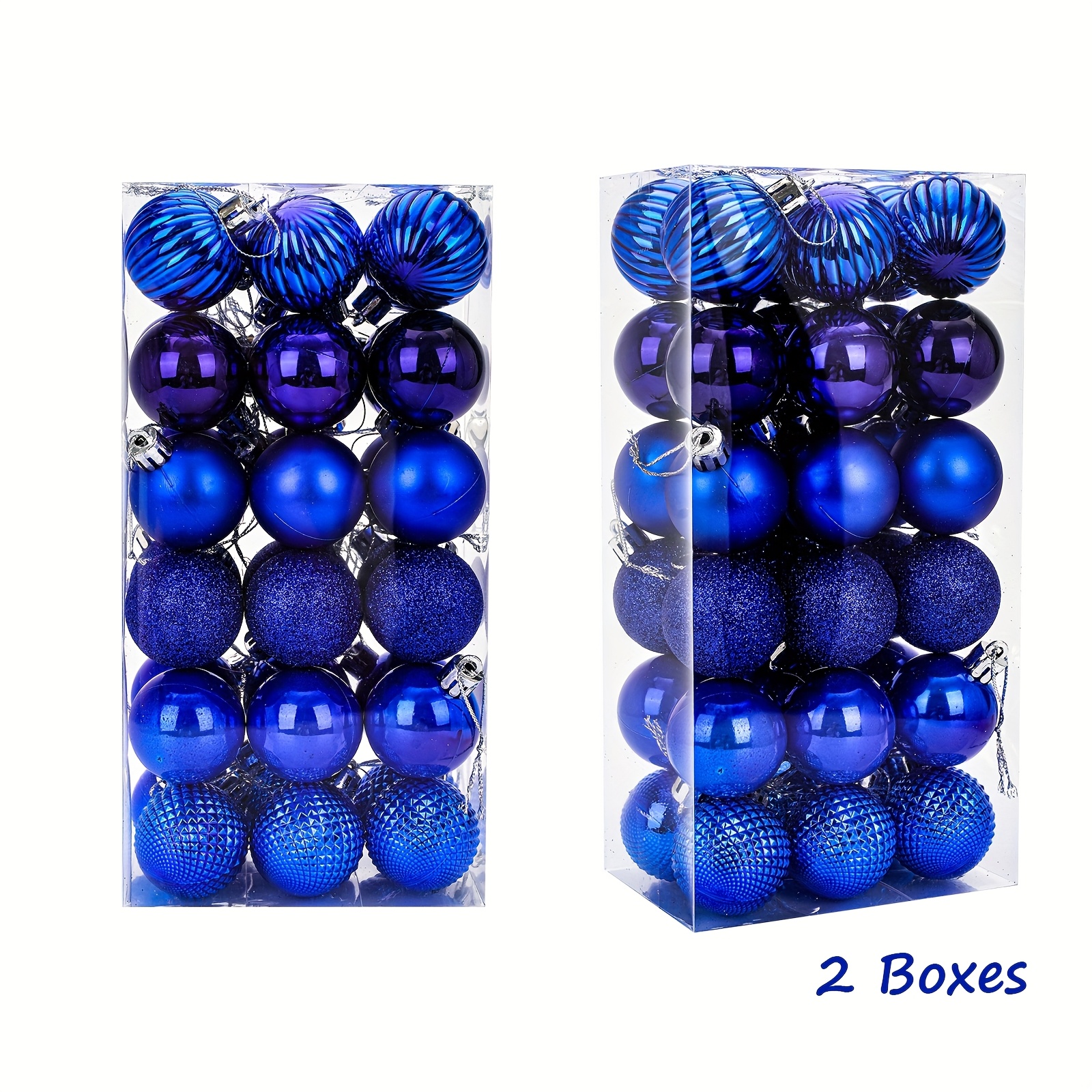 TEMU 72pcs Décorations de Noël, Pack de 2 Boîtes Ornements de Noël, Décoration de Maison de Noël, Boules de Noël, Suspension de Noël, Options