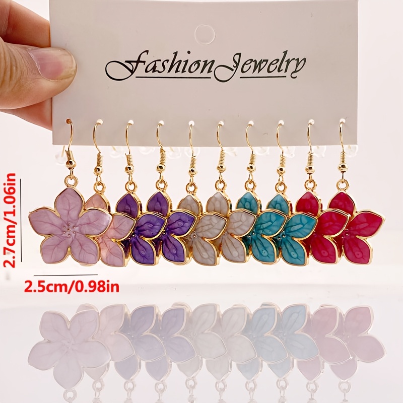 TEMU 10pcs Elegant Earrings With Golden - Alloy, Pink - Ideal Jewelry Gift For Girls, Cute Earrings Suitable For All , Perfect Valentine's Day Present For Women, Festive Earrings| Earrings|