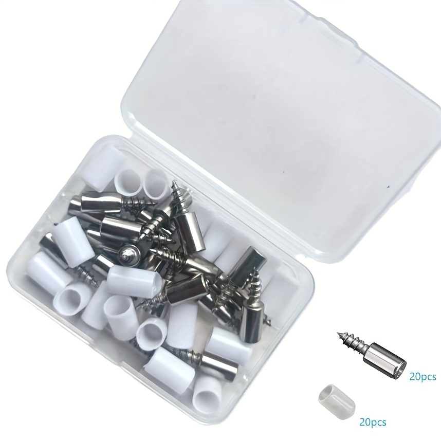 40pcs Heavy-Duty Metal Shelf Support Pins with Anti-Slip Sleeves - Self-Tapping Screws, Self-Tapping Screws for Cabinet Partition, Laminate Board Brackets, | Modern Shelf Design | Durable Metal Pins, Shelf Brackets & Supports