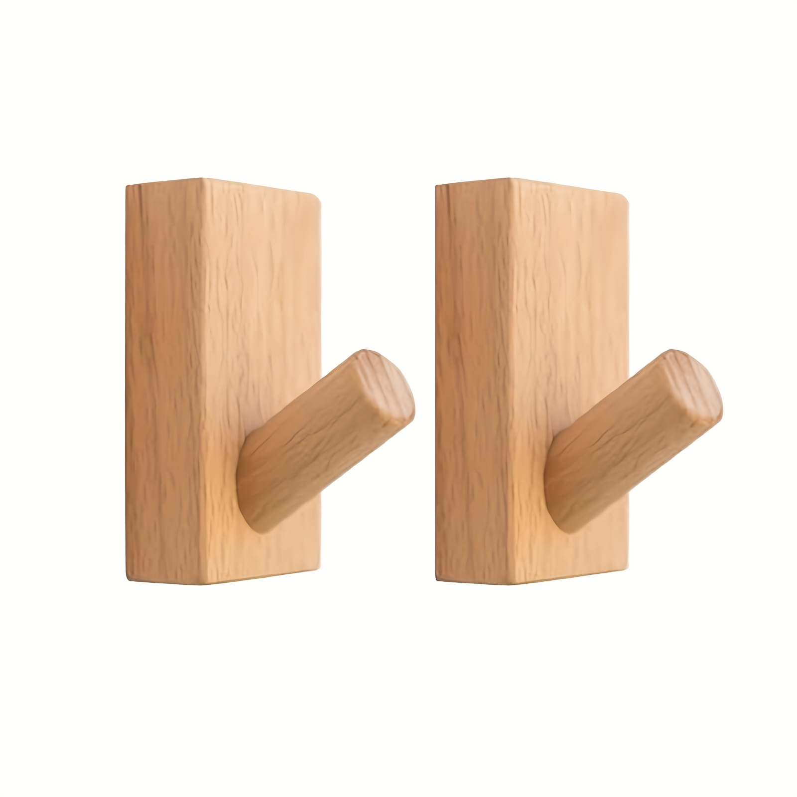 Image of Wall-mounted Hooks For Hats, Made Of Wood, Serve As Decorative Coat Hangers And Towel Racks, Featuring Sturdy Single Organizers