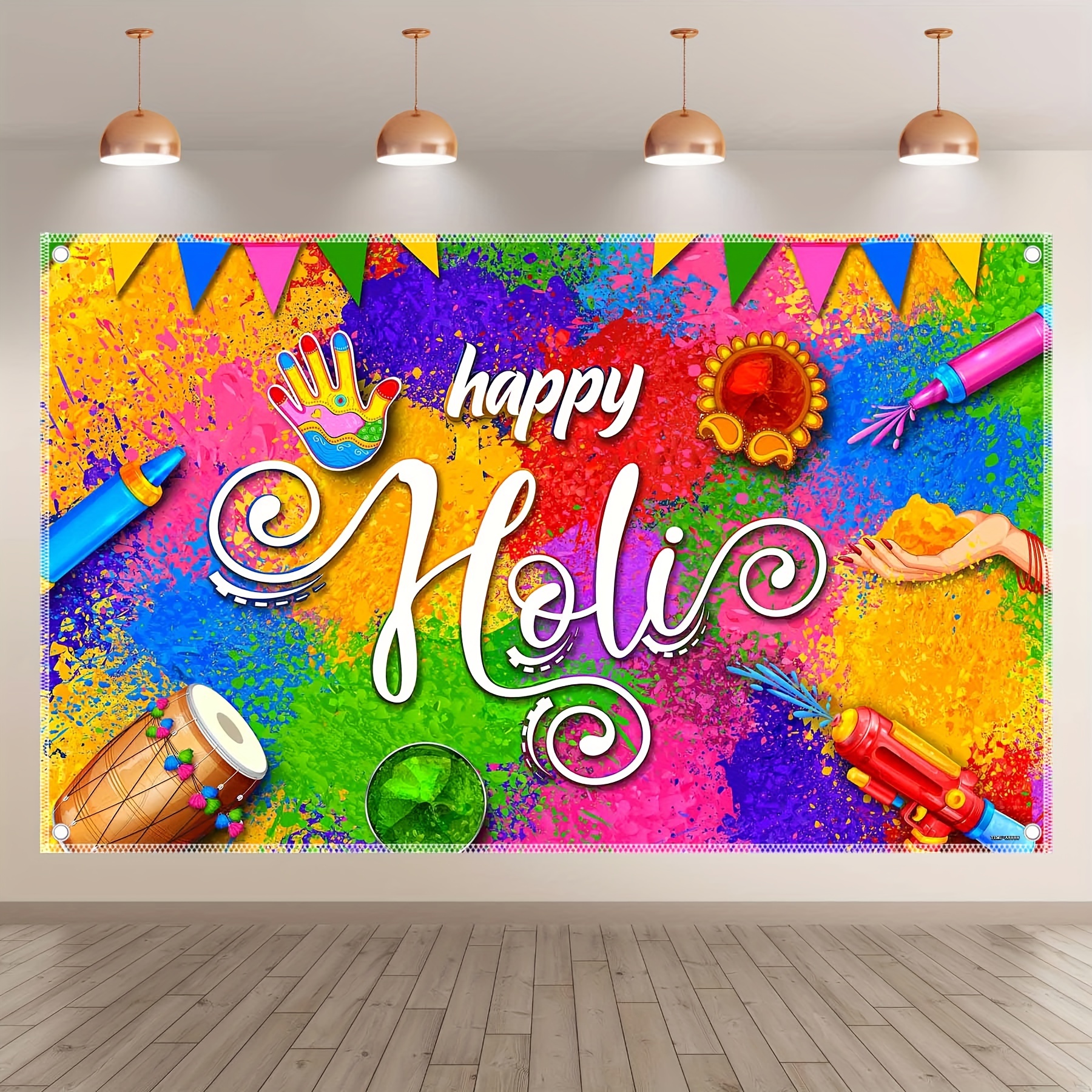 

Premium 80g Polyester, 72x43inch - Happy Celebration Backdrop | Powder Party Photography Background With Grommets | Machine Washable & | Wrinkle-free | Includes Zippered Carry Bag