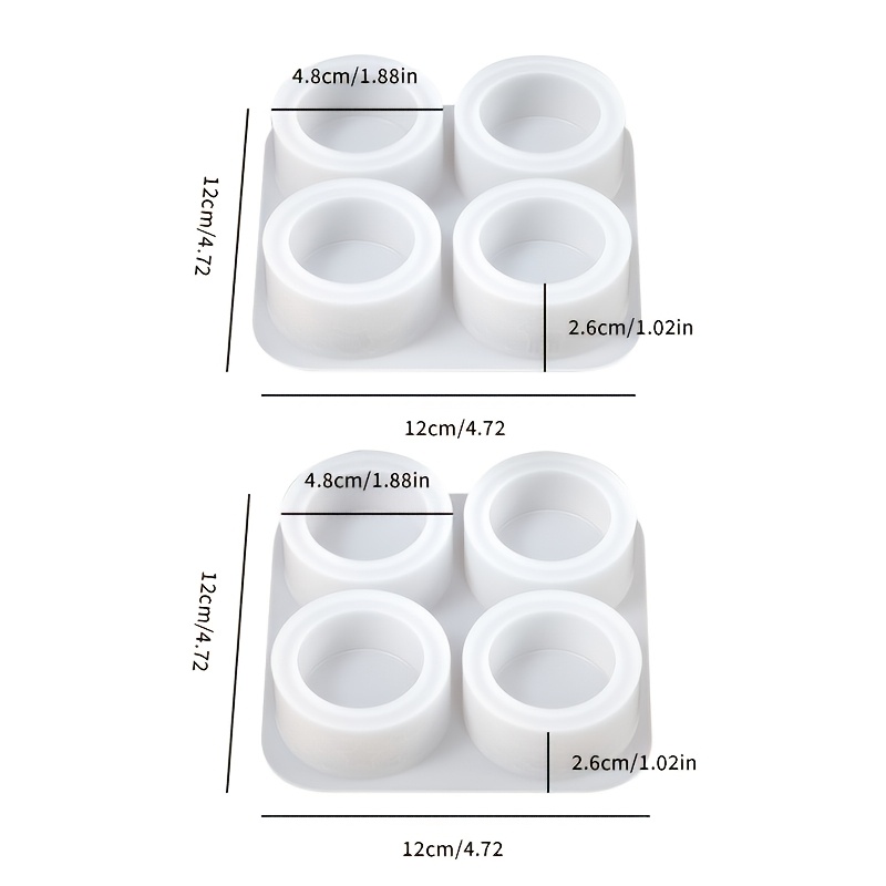 2pcs Set Four-grid Christmas Embossed Candlestick Silicone Clay Mold - Snowman, Reindeer, Christmas , For Aromatherapy Candles And Plaster