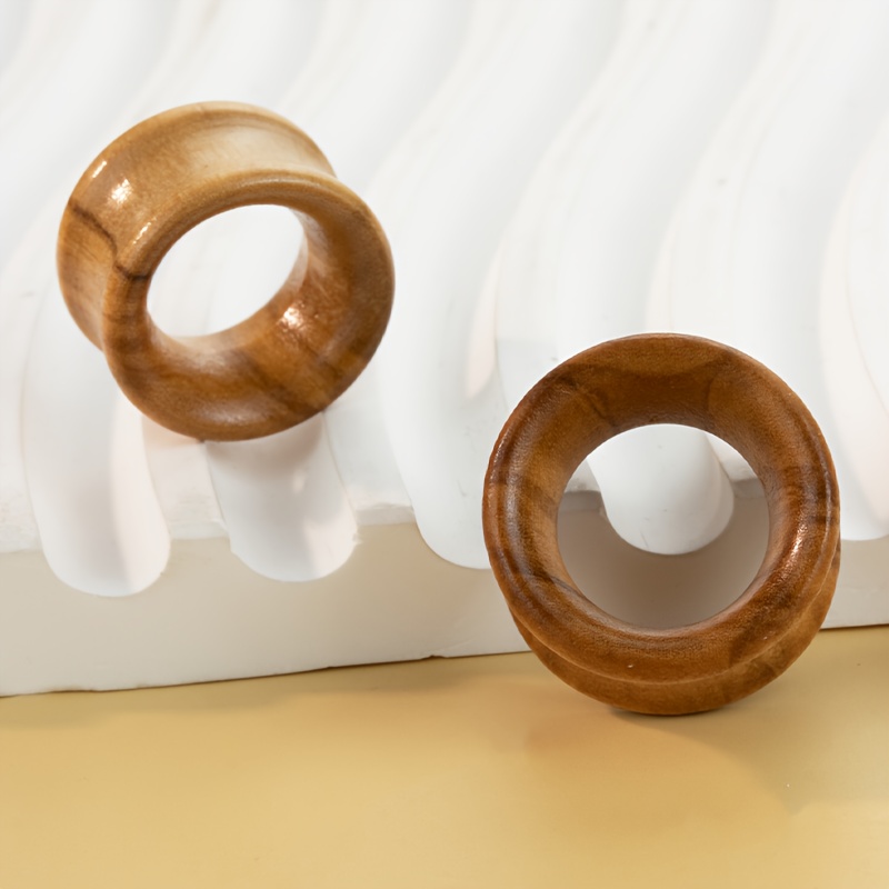 Popular New Arrival: A Pair Of Hollow And Solid Olive Wood Ear Stretching Jewelry