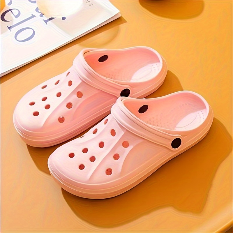 Image of Women's Hollow Out Eva Clogs, Solid Color Lightweight Closed Toe Garden Shoes, Indoor And Outdoor Sandals, Women Shoes