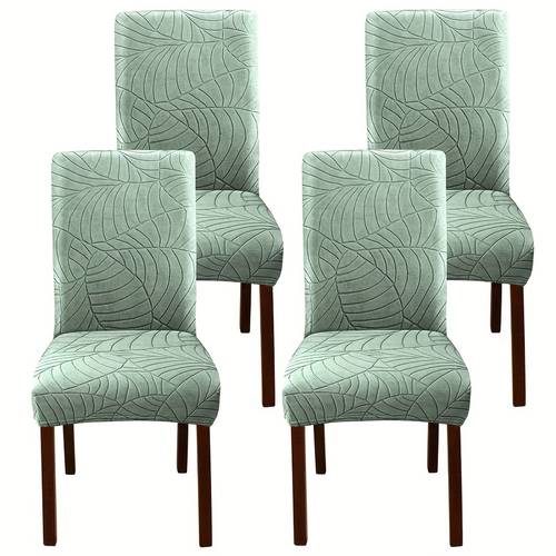 4 6pcs big leaves jacquard chair cover elastic universal chairs protector cover for living room dining banquet kitchen