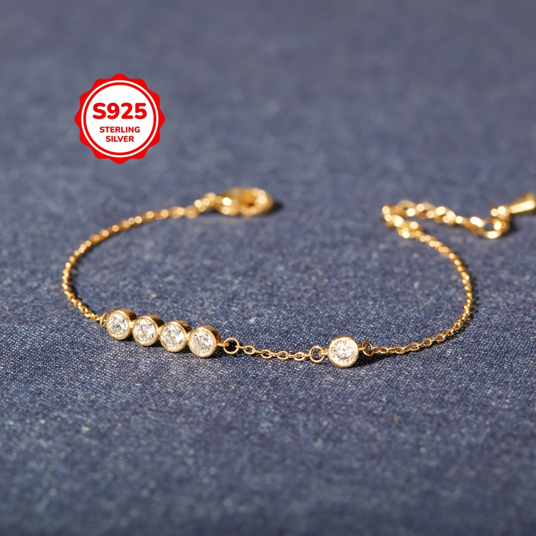 925 Silver Synthetic Zirconia Bead Bracelet