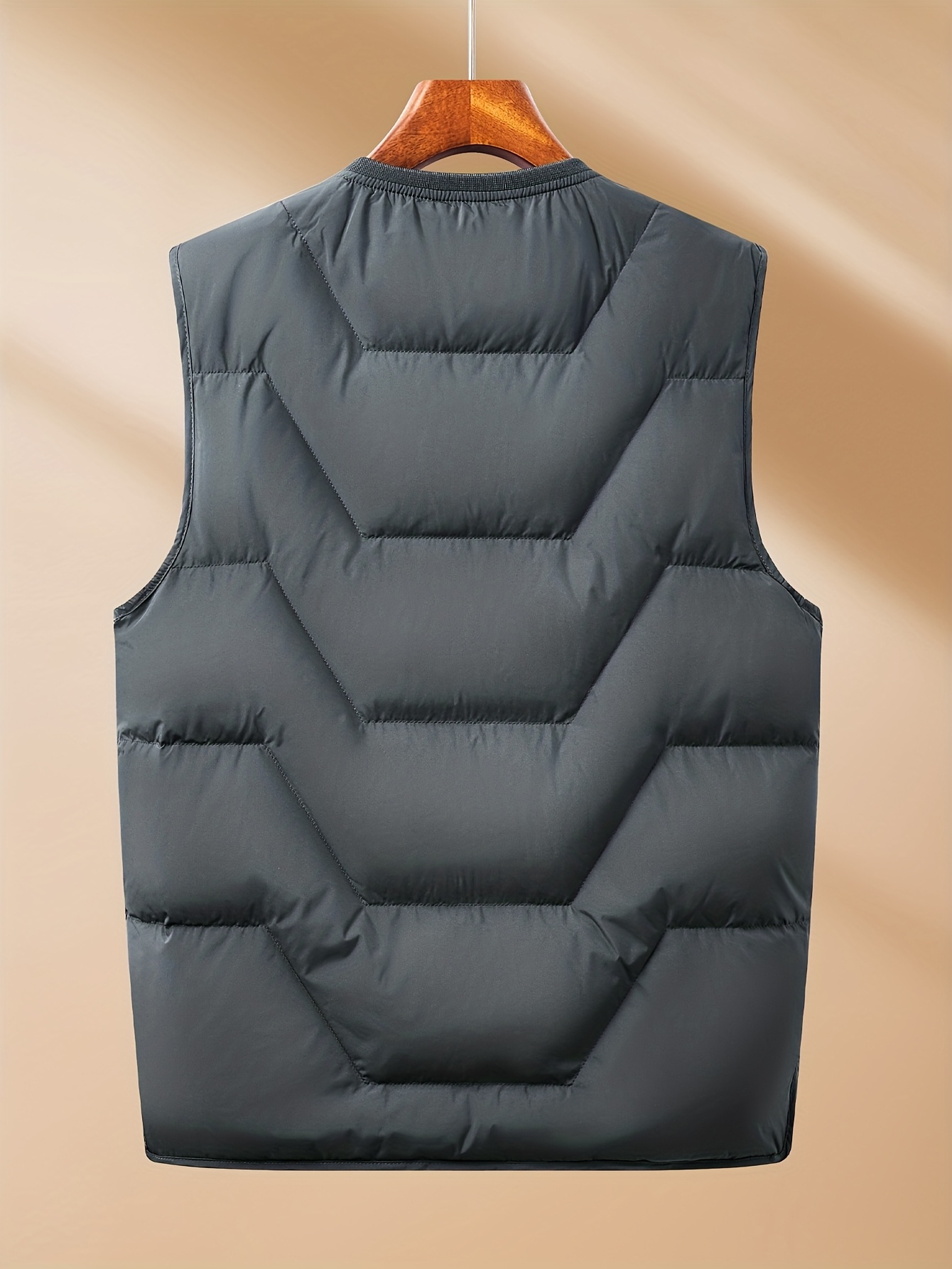 90 duck series lined inner layer mens winter zipper v neck - Temu