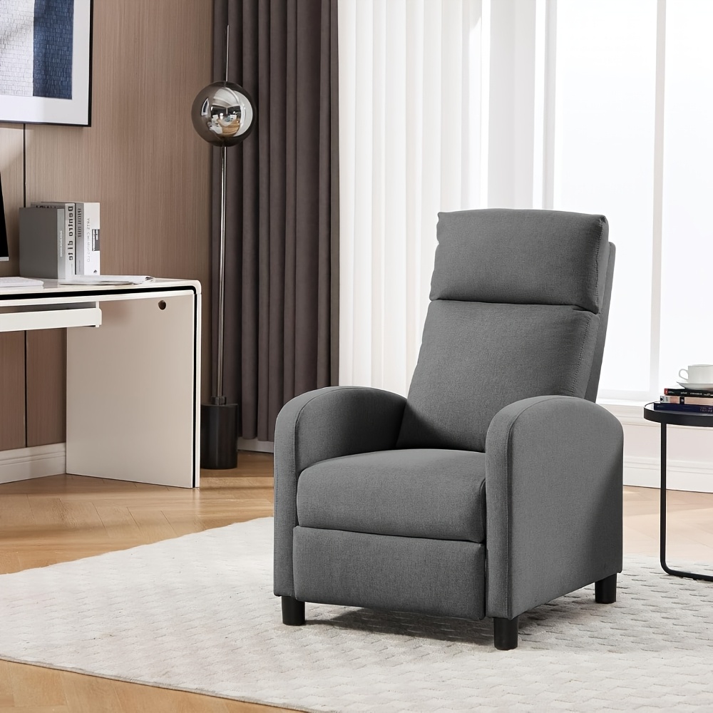 Image of Leisure Chair, Recliner With Footrest, Single Chair With Adjustable Backrest For Living Room, Tv Armchair With Reclining Function For Living Room Bedroom, Linen