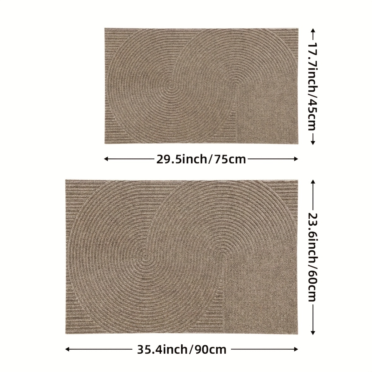   geometric stripe non slip mat durable polyester 100 hand wash only rectangular entryway mat for home office christmas decor gift beige brown striped design christmas     decor durable mat christmas decorations Product details 9