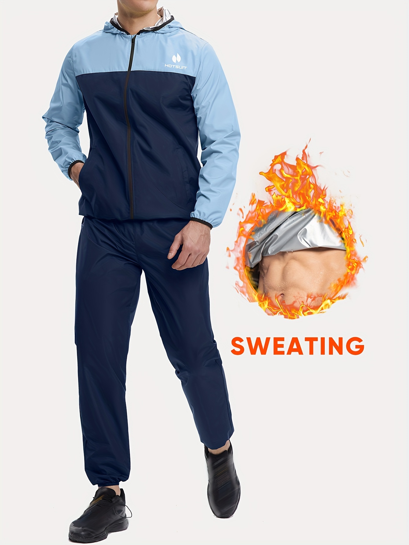 Combinaison De Sauna Pour Homme - Veste Et Pantalon Sweat - Neuf Avec étiquettes - Tenue D'entraînement Gym