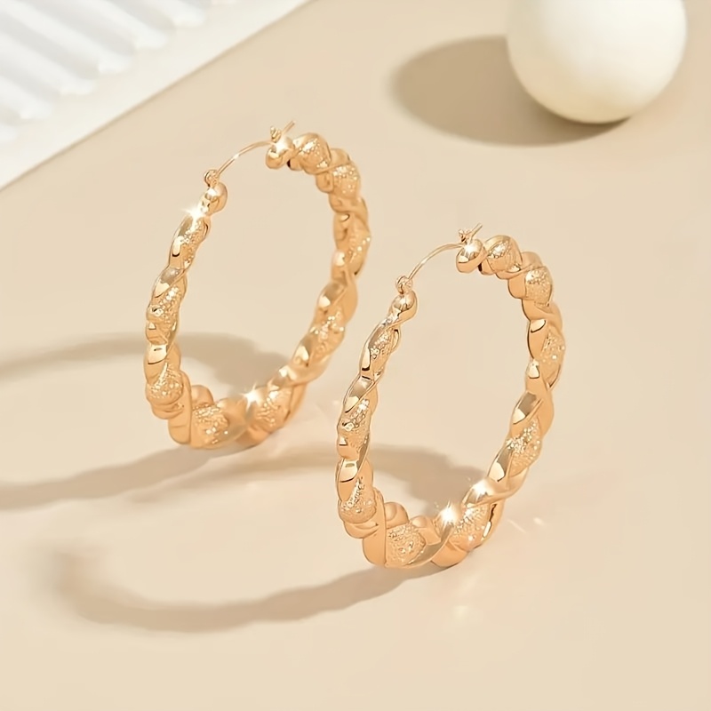 bohemian retro large circle earrings exquisite smooth relief pattern beauty womens pendant earrings perfect jewelry gift for mothers day valentines day Product details 4