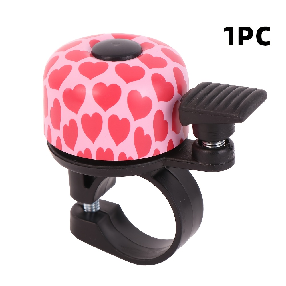 TEMU Mountain Bike Bicycle Aluminum Alloy Bell Heart-shaped Pattern Pink Riding Bicycle Bell Handlebar Bell Small Wheel Bicycle Horn Riding Additions