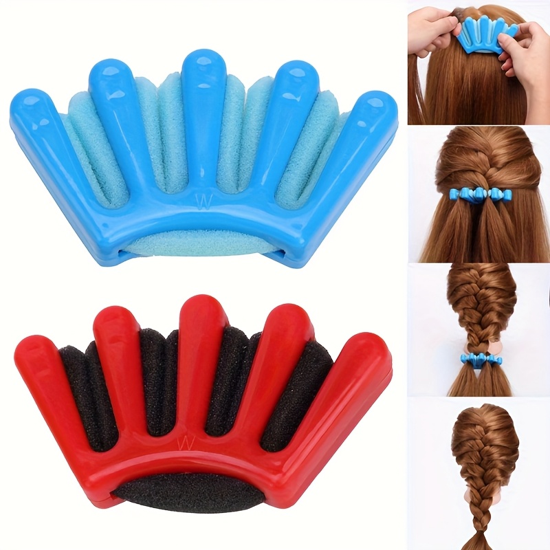 E-shop 2er-Set DIY-Schwamm-Haarstyling-Werkzeug, schneller Dutt-Hersteller zum Flechten, Stylist-Lockenschlüssel-Zubehör, Dreh-Zopf-Werkzeug geeignet