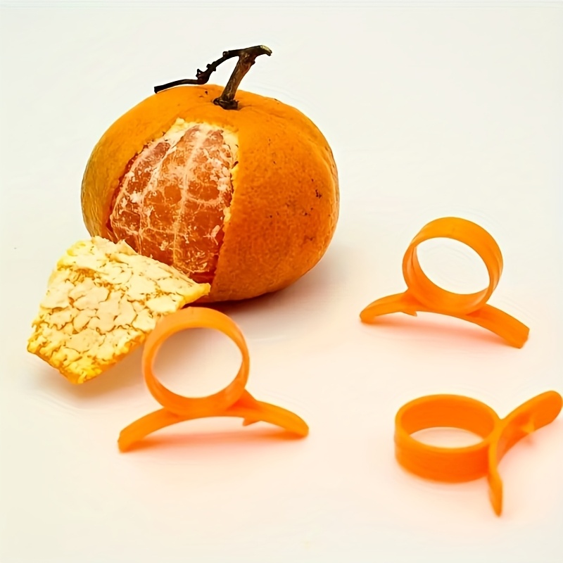 

3pcs Disposable Orange & Rings - Food-grade Pp, Effortless Citrus Peeling For Kitchen Use, Lemon Themed Items