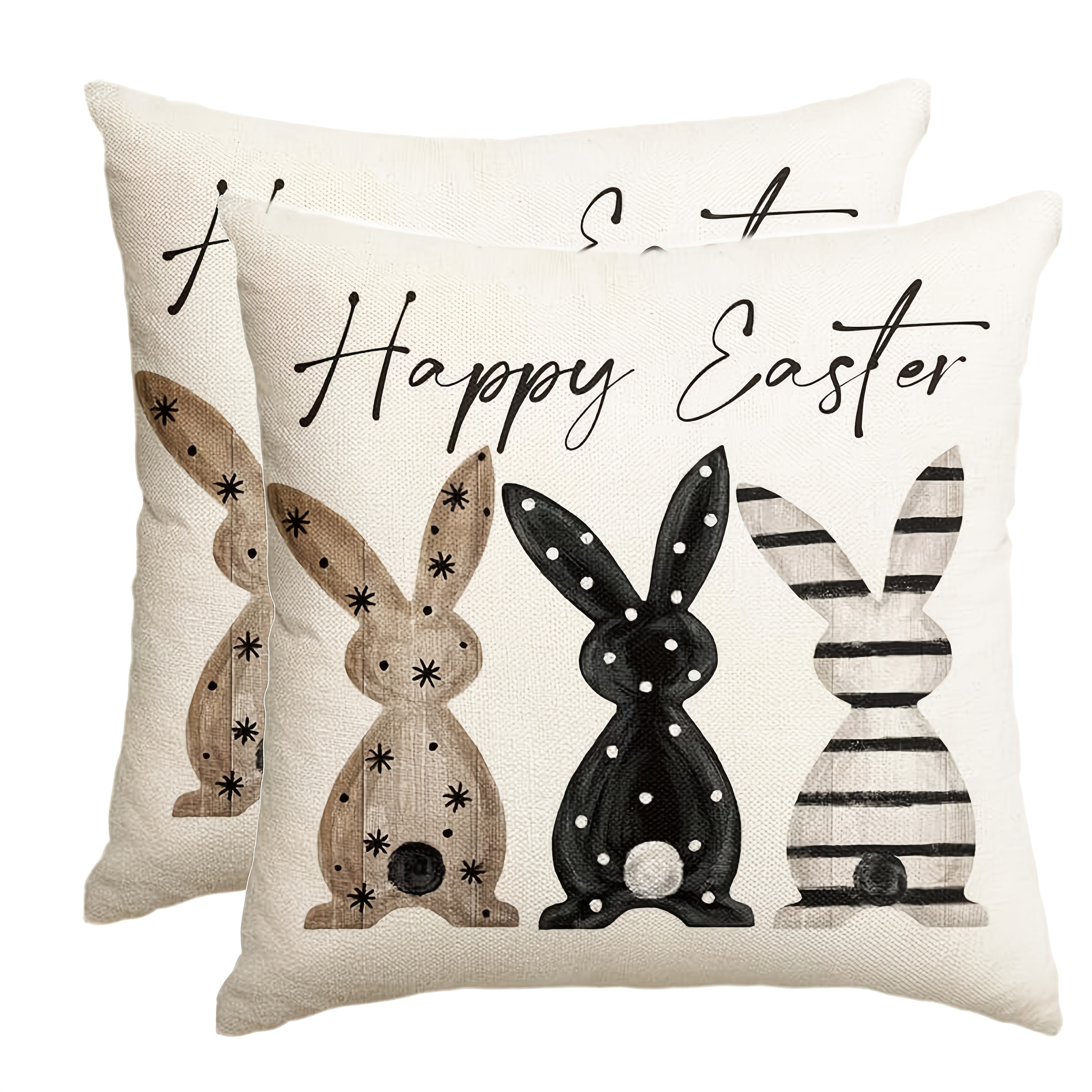 

2pcs, This Design Features A Bunny On A Throw Pillow Cover, Suitable For Sofa Cushions, In Sizes 16x16, 18x18, And 20x20 (pillowcases Only).