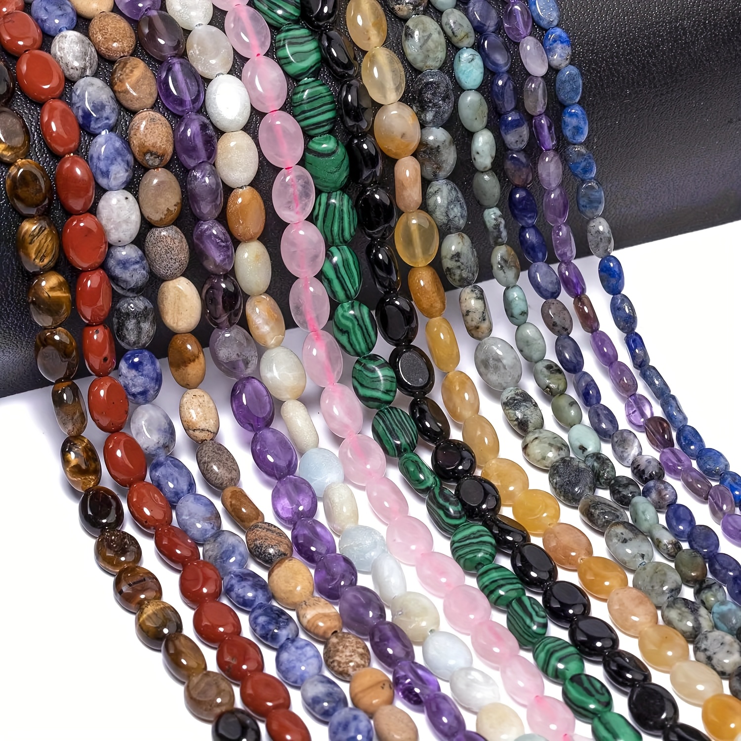 6x8mm Natural Egg Shape Stone Beads for DIY Jewelry Making