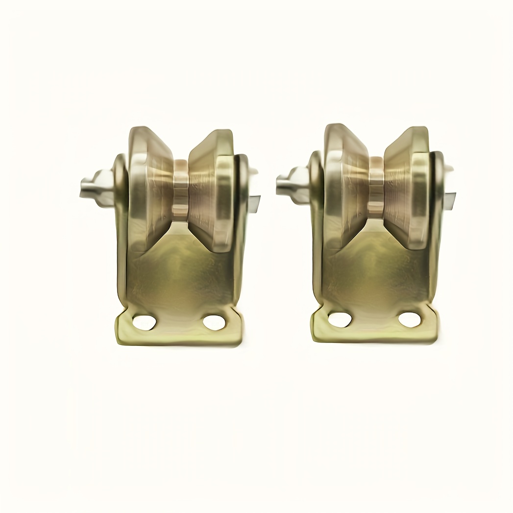 2pcs Heavy-duty Steel Track Pulleys, Smooth Rolling For Iron & Wires, 32mm Diameter, Metal Material