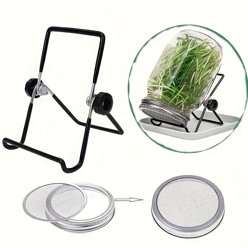 

3pcs Seed Sprouting Kit With Stainless Steel & Metal Bracket Stand - Effortlessly Grow Broccoli, , Mung - Bpa-free, No Glasses Needed - Ideal For Healthy Homemade